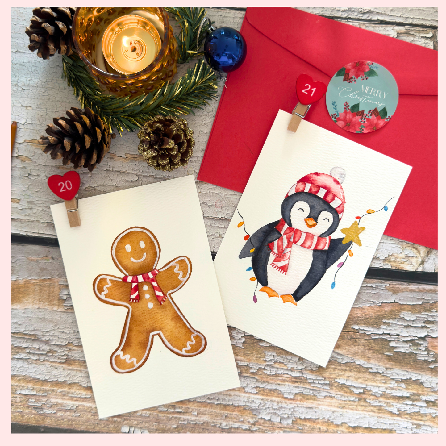 Watercolor Christmas Advent Calendar eBook- Instant Download & Print