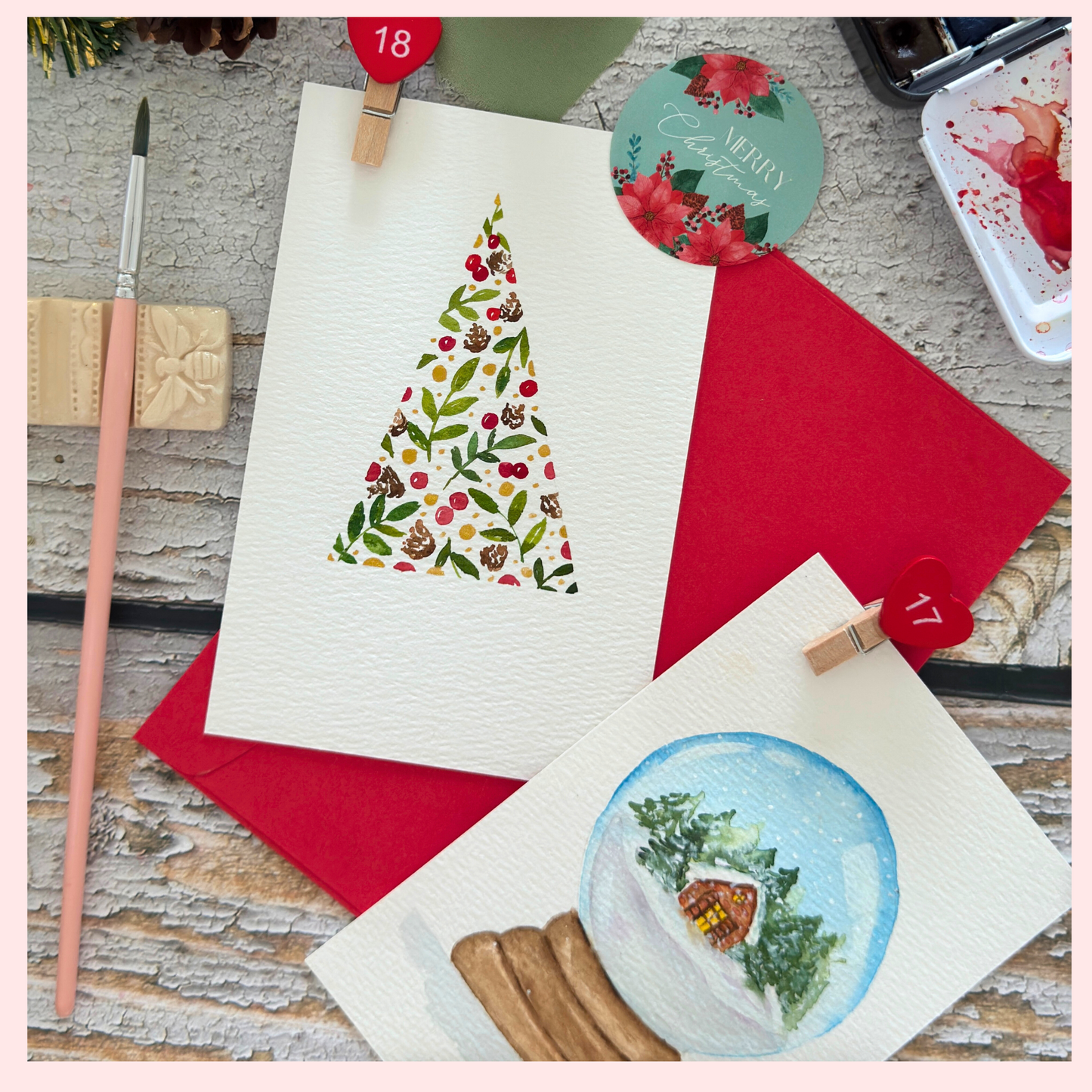 Watercolor Christmas Advent Calendar eBook- Instant Download & Print
