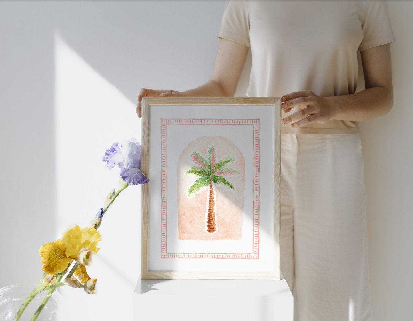 Orquídea rosa acuarela
