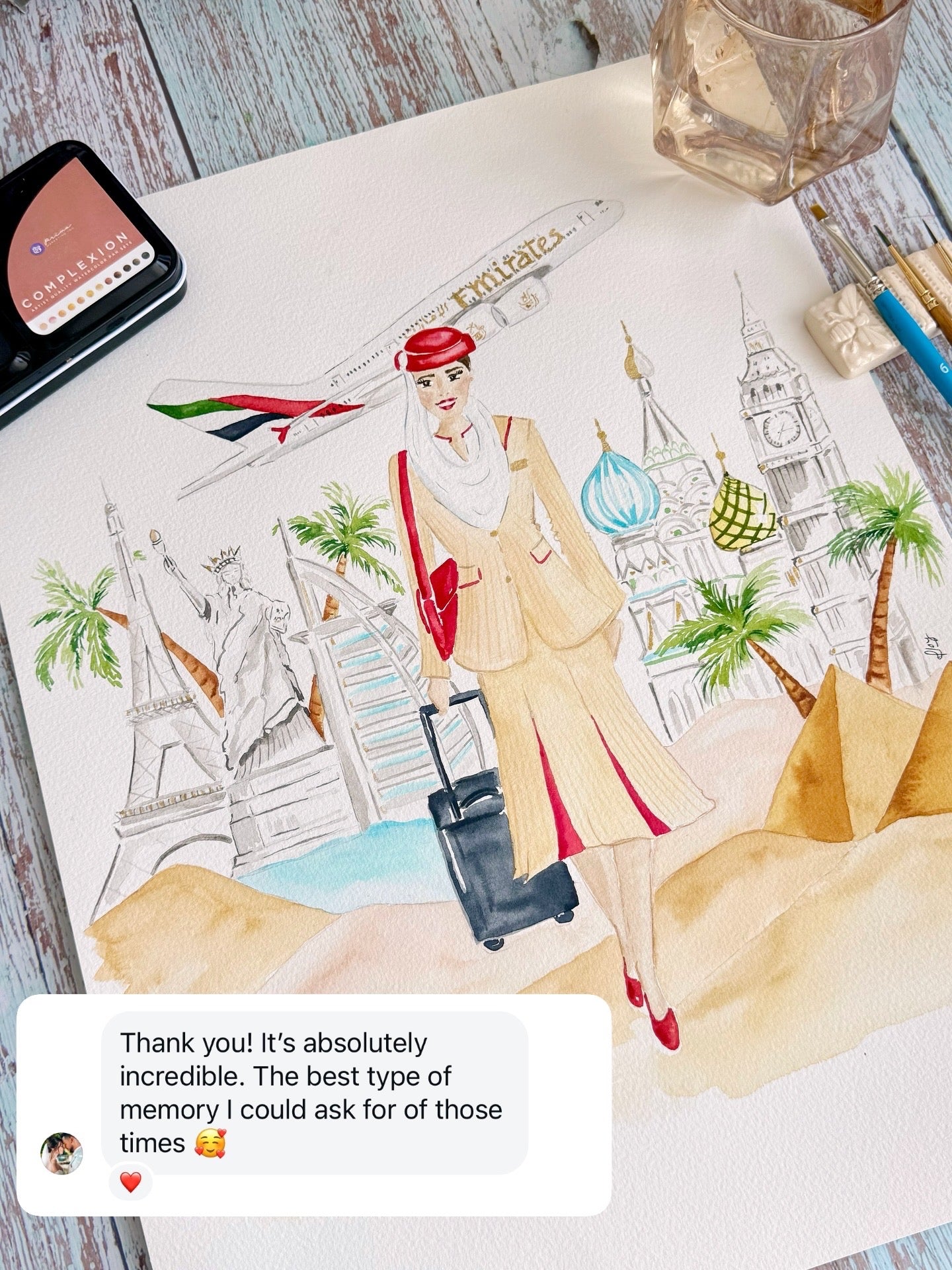 Personalized Watercolor Illustration Portraits