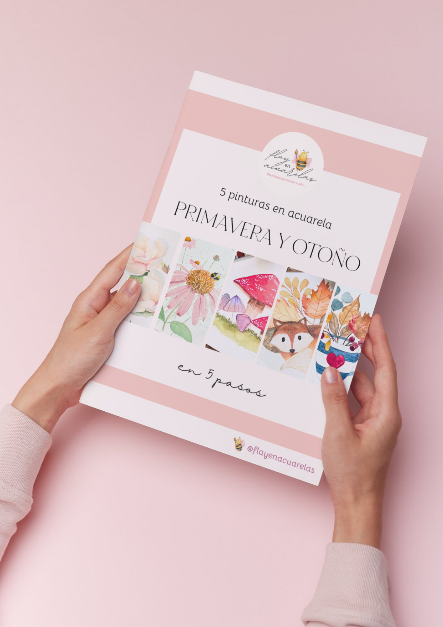 Primavera y Otoño Ebook, Guía PDF Acuarela – 5 Pinturas Paso a Paso + Bocetos para Calcar – Descargable