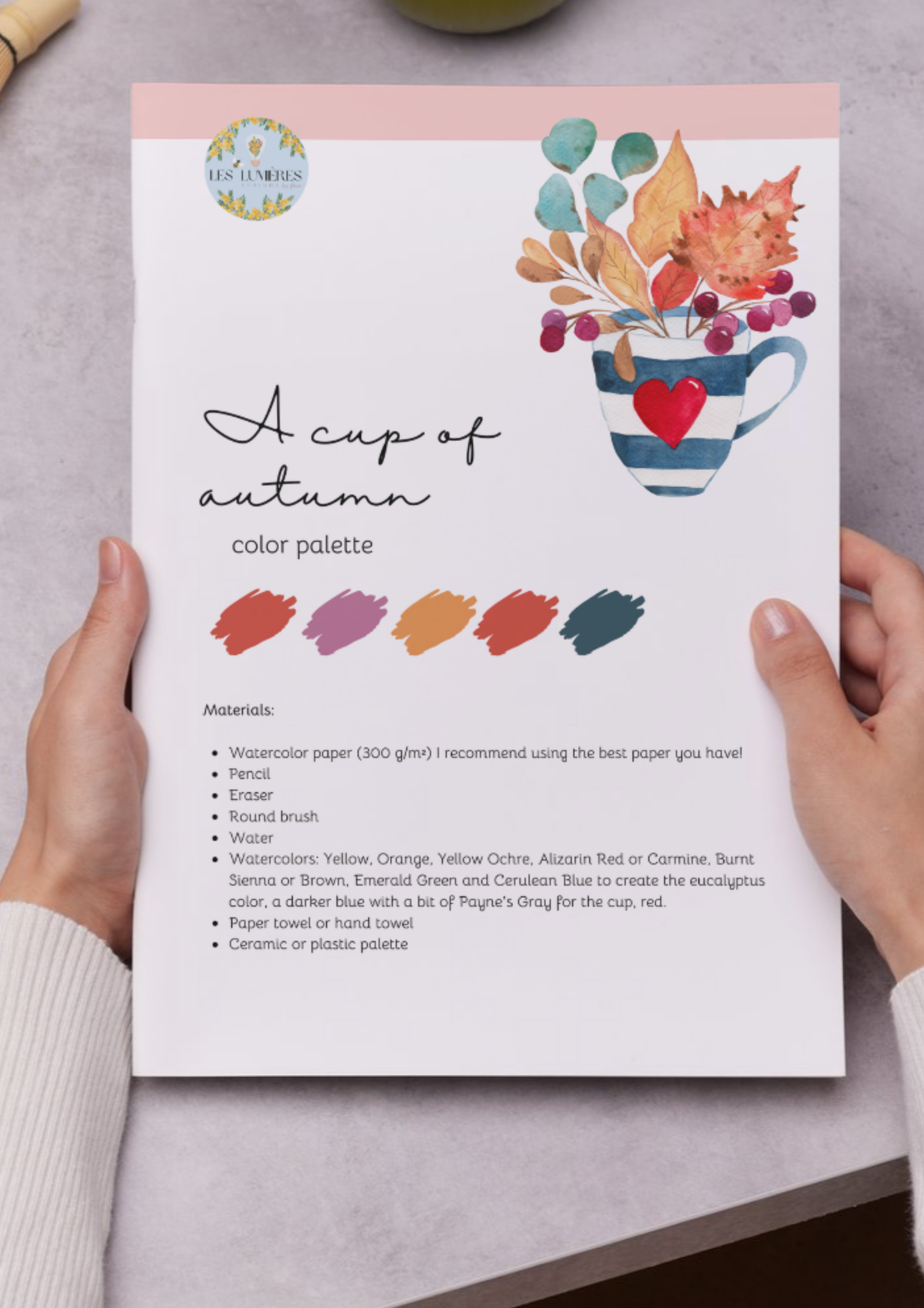 Spring & Autumn 5 Watercolor Paintings eBook- Instant Download & Print