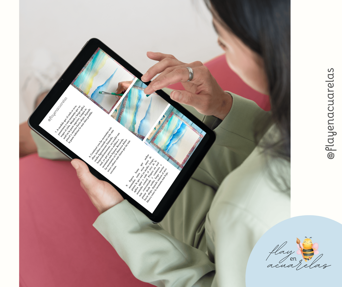 Guía PDF Acuarela – 5 Pinturas Paso a Paso + Bocetos para Calcar – Descargable eBook para Principiantes