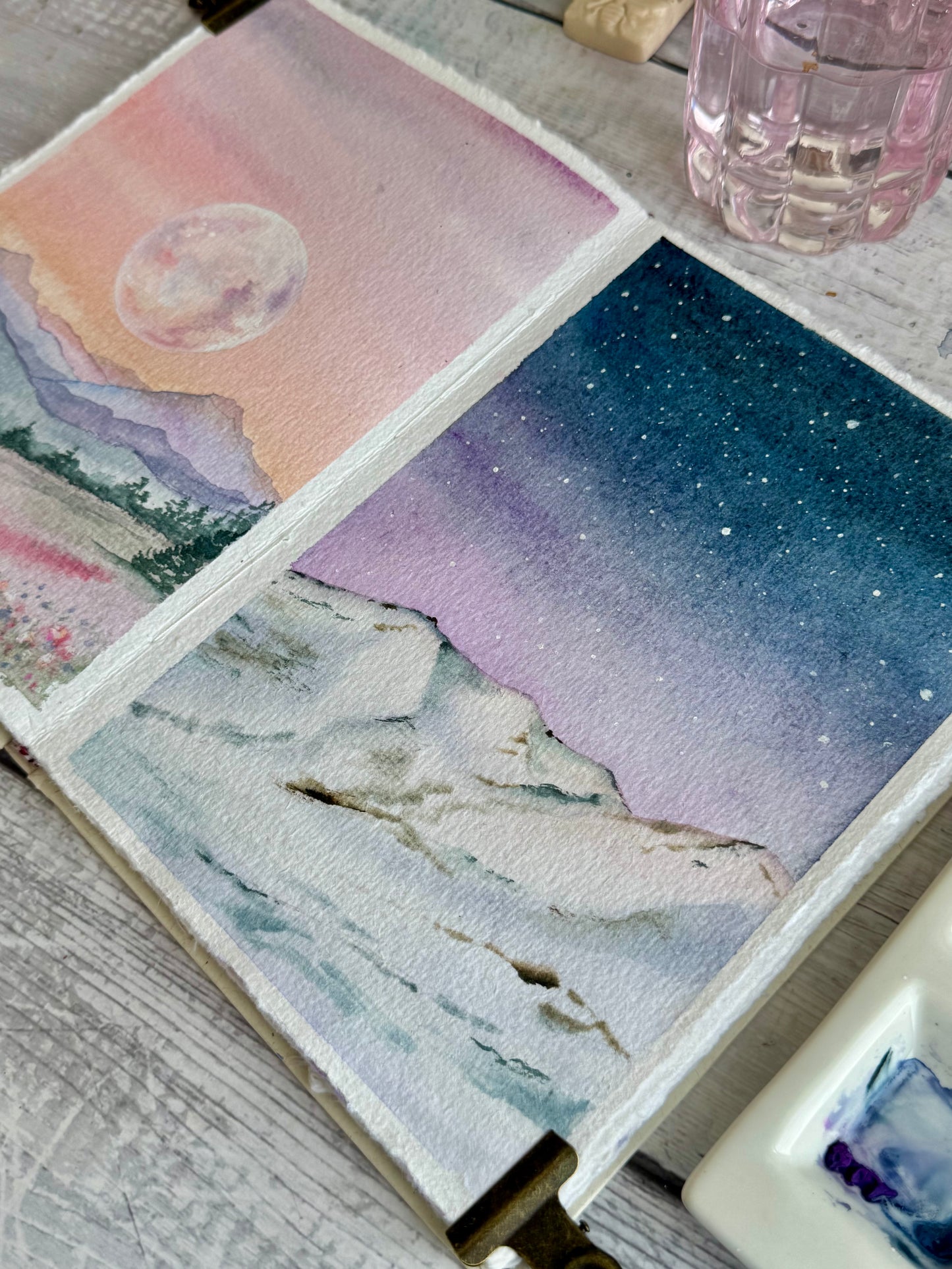 Attention- PRE ORDER NOW Open! Watercolor notebook Sketchbook! 100% cotton handmade paper A5 (Portrait) 16 Sheets/32Pages