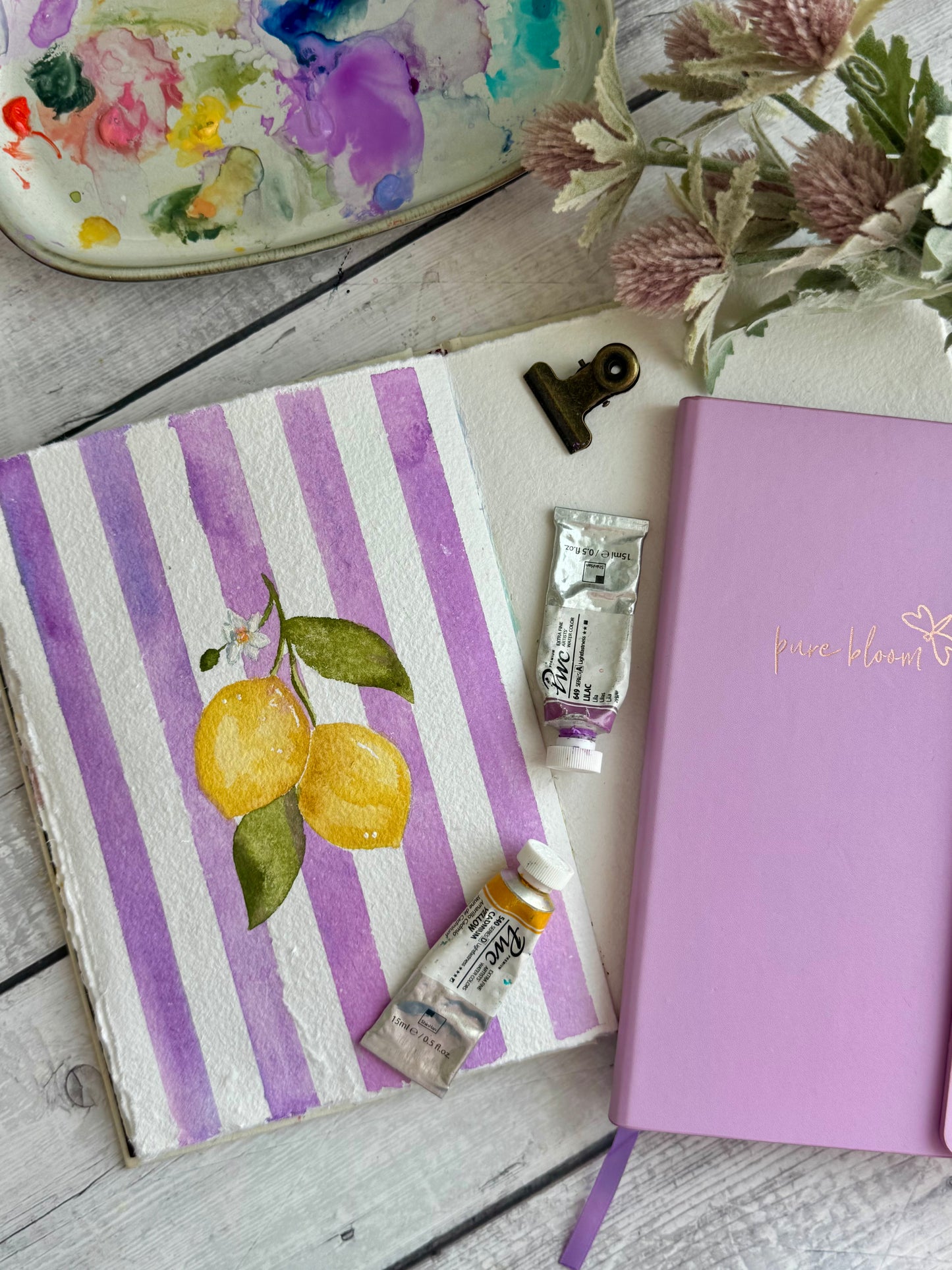 Attention- PRE ORDER NOW Open! Watercolor notebook Sketchbook! 100% cotton handmade paper A5 (Portrait) 16 Sheets/32Pages