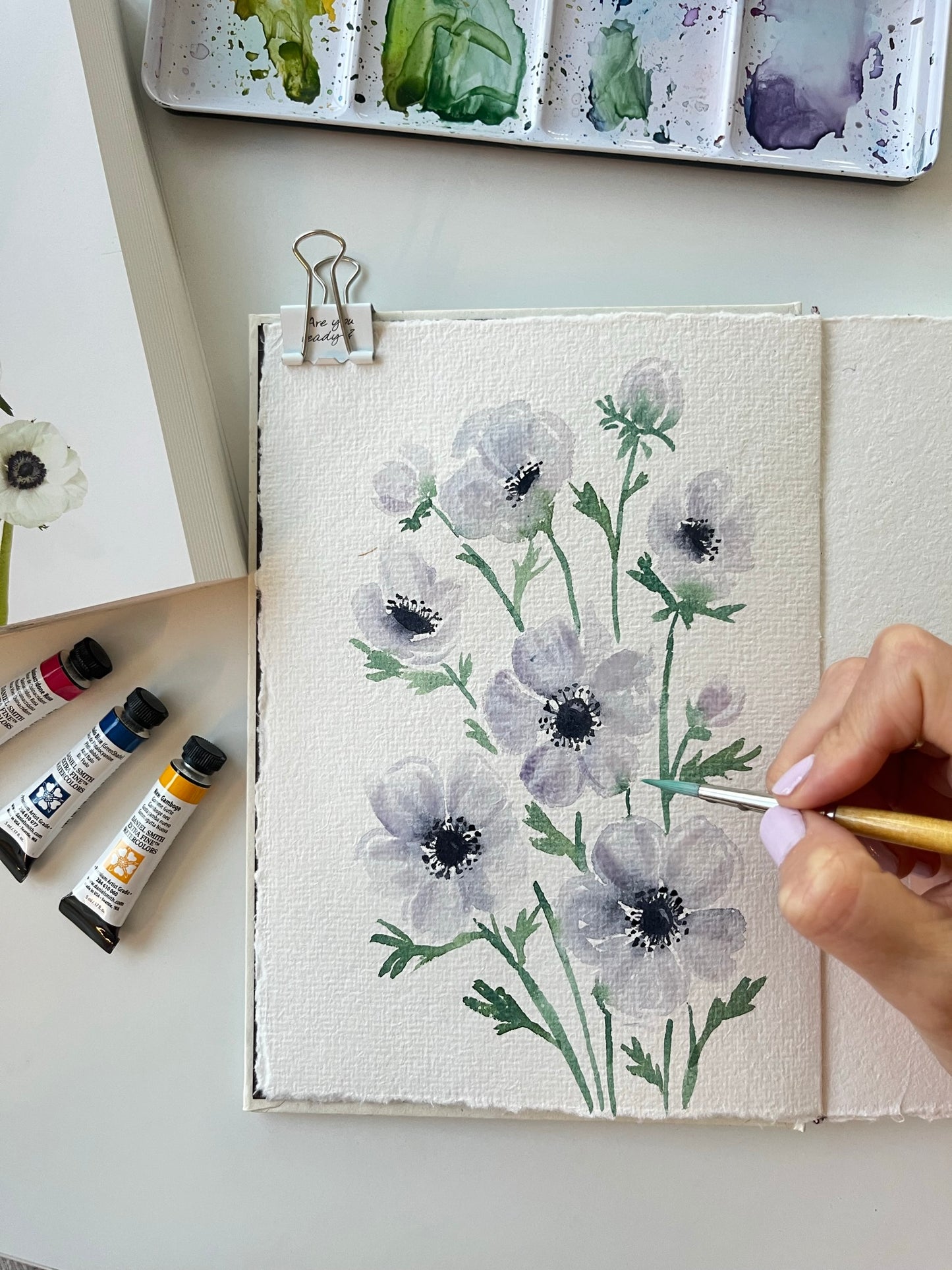 Attention- PRE ORDER NOW Open! Watercolor notebook Sketchbook! 100% cotton handmade paper A5 (Portrait) 16 Sheets/32Pages