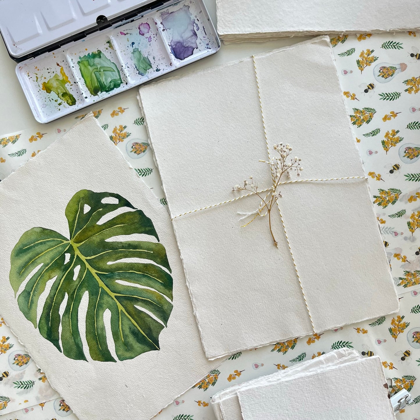 A4 Handmade Deckled Edge Cotton Paper 300gr