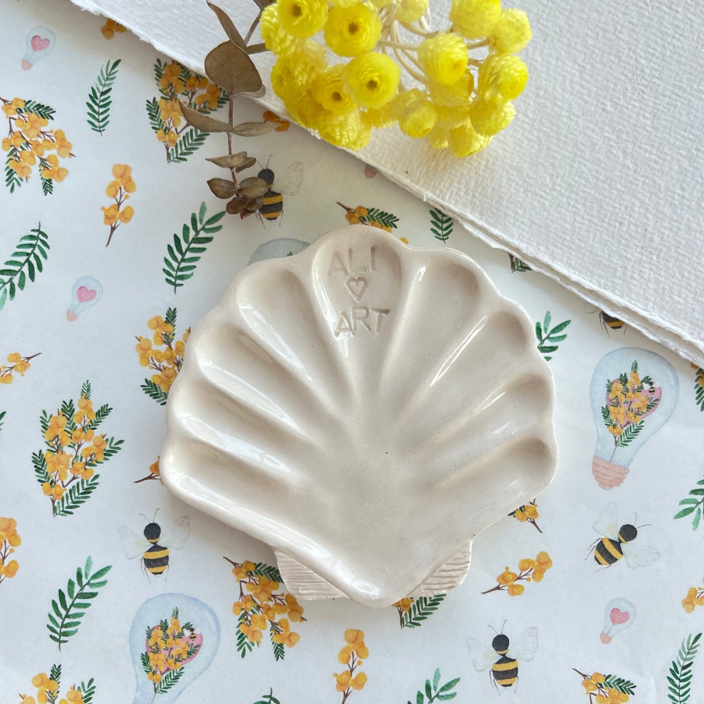 Small Handmade Ceramic watercolor palette, perfect for painting on the go!