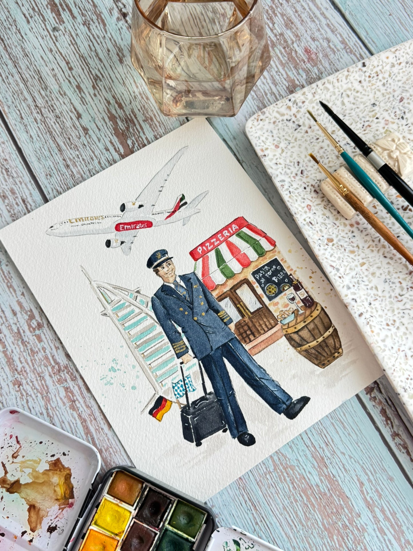 Personalized Watercolor Illustration Portraits