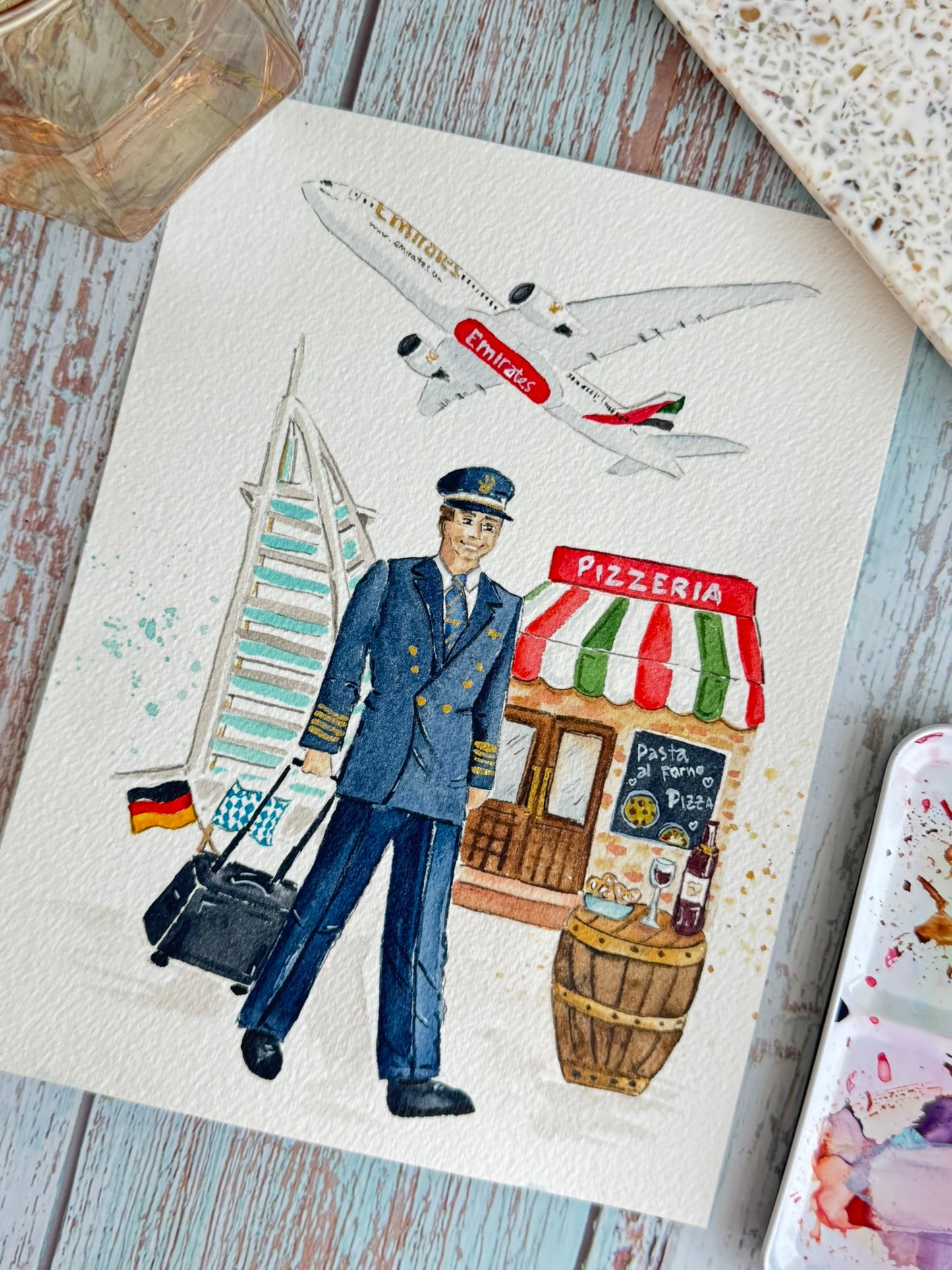 Personalized Watercolor Illustration Portraits