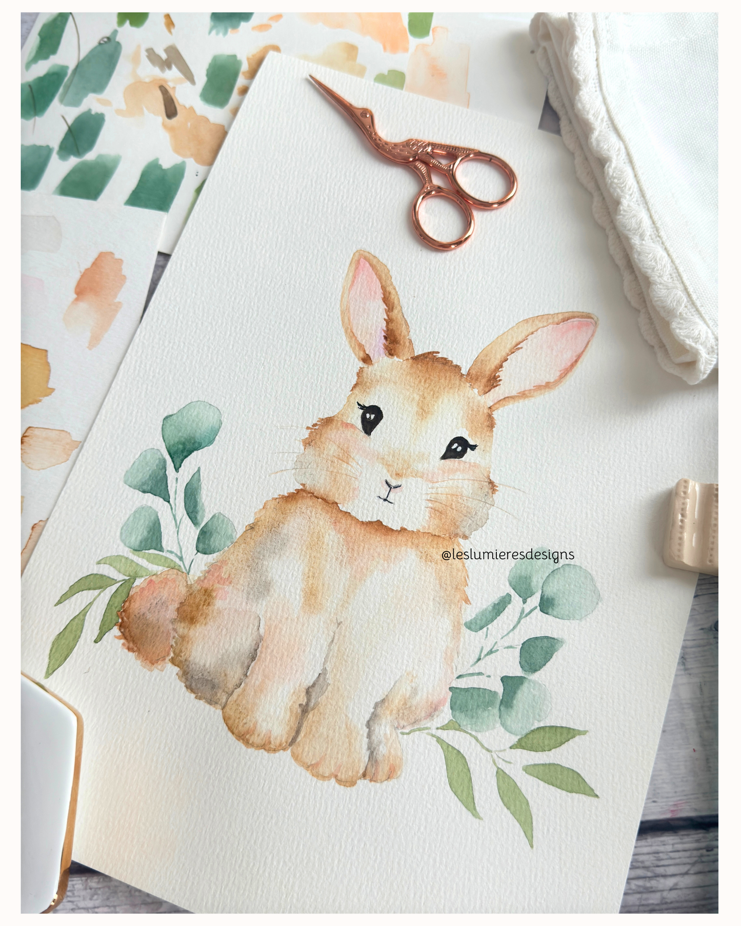 Watercolor Bunny ilustration- Watercolor Baby gifts