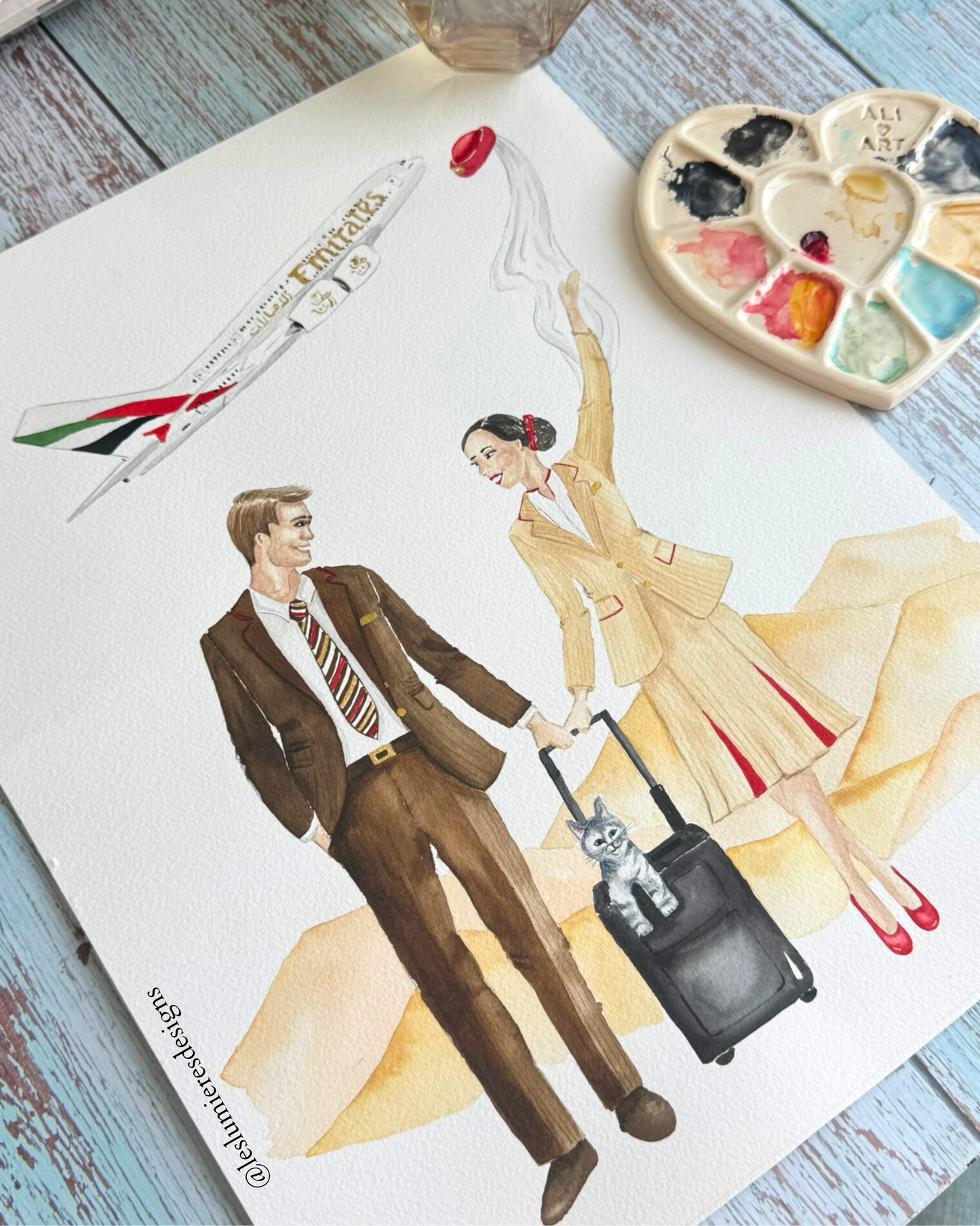 Personalized Watercolor Illustration Portraits