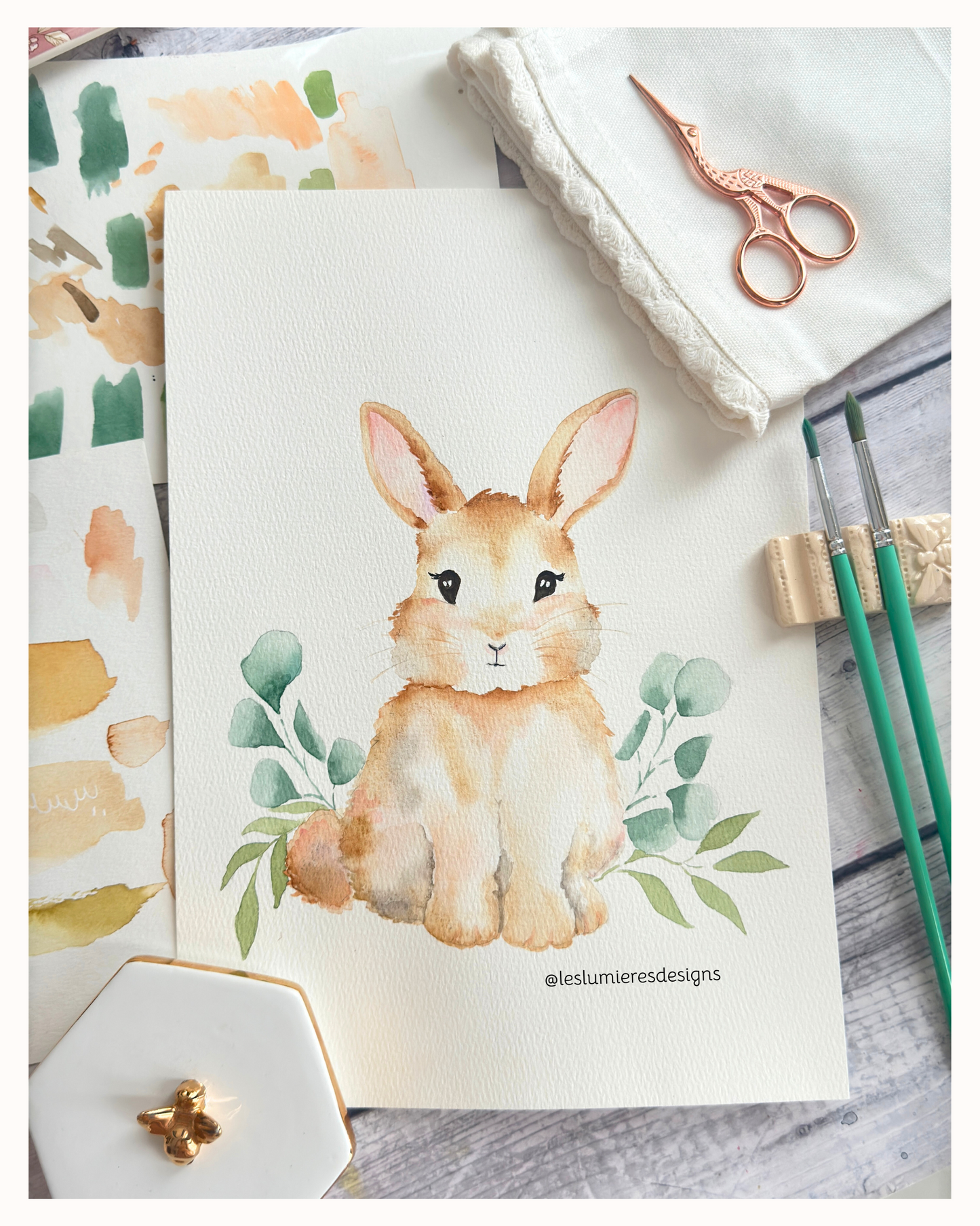 Watercolor Bunny ilustration- Watercolor Baby gifts