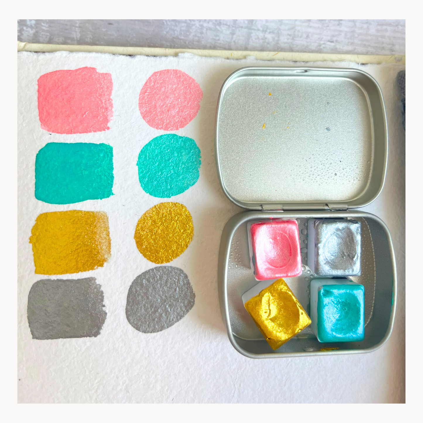"Shine Bright" Watercolor Set - Handmade