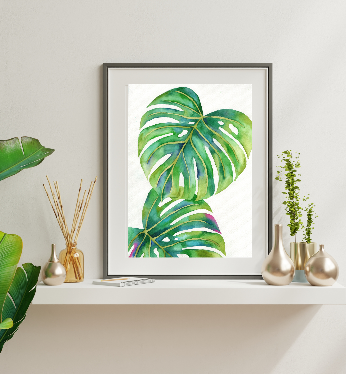 Conjunto tropical acuarela