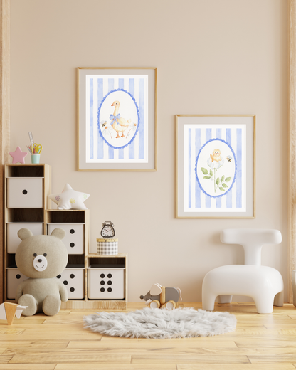Nursery Room Duck & Chick -Printable Watercolor Art Instant Download | DIY Wall Art & Cards