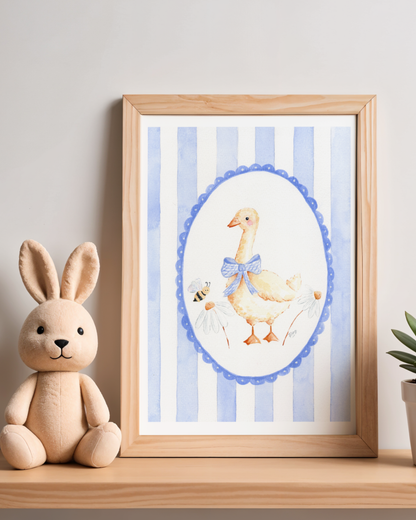 Nursery Room Duck & Chick -Printable Watercolor Art Instant Download | DIY Wall Art & Cards