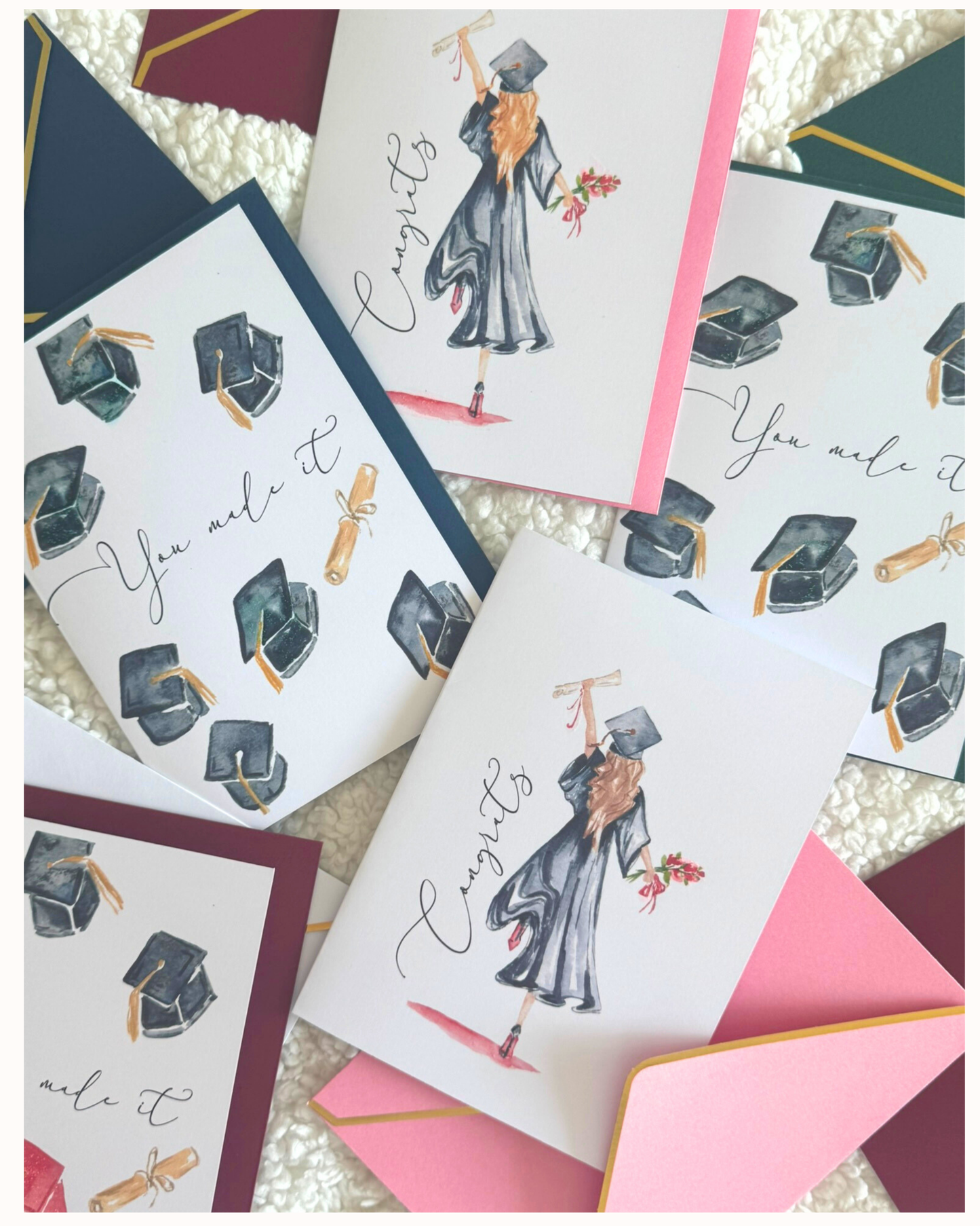 🎓 Graduation Card Collection – Personalized Watercolor Designs