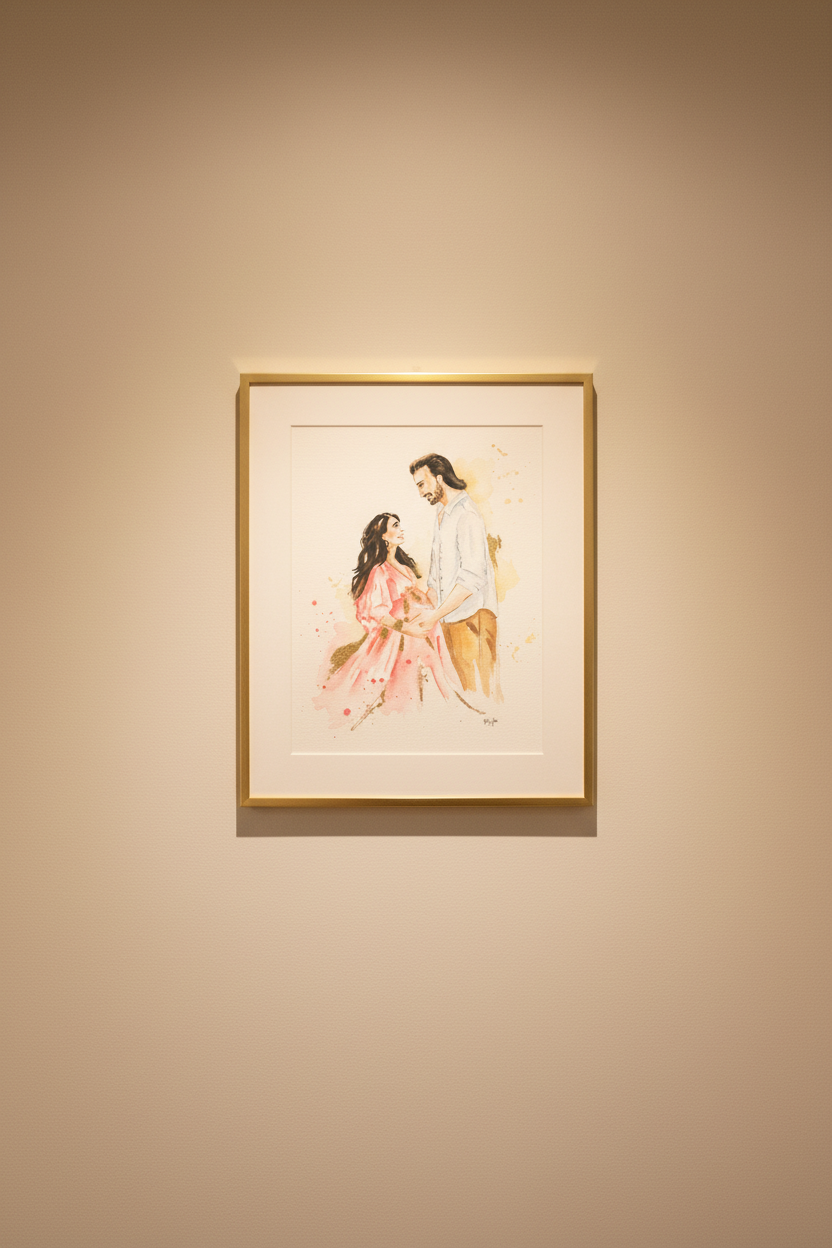 Family & Couple Watercolor Illustration Portraits
