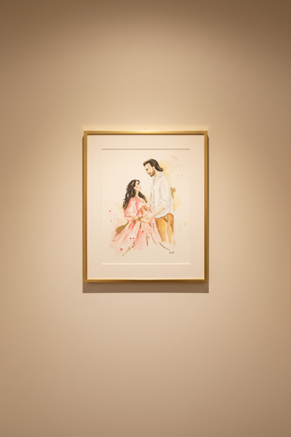 Family & Couple Watercolor Illustration Portraits