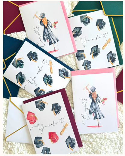 🎓 Graduation Card Collection – Personalized Watercolor Designs