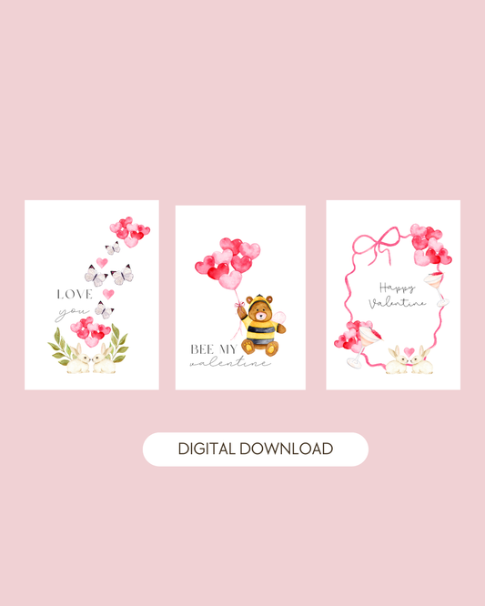 Valentine’s Watercolor Art Prints – Digital Download
