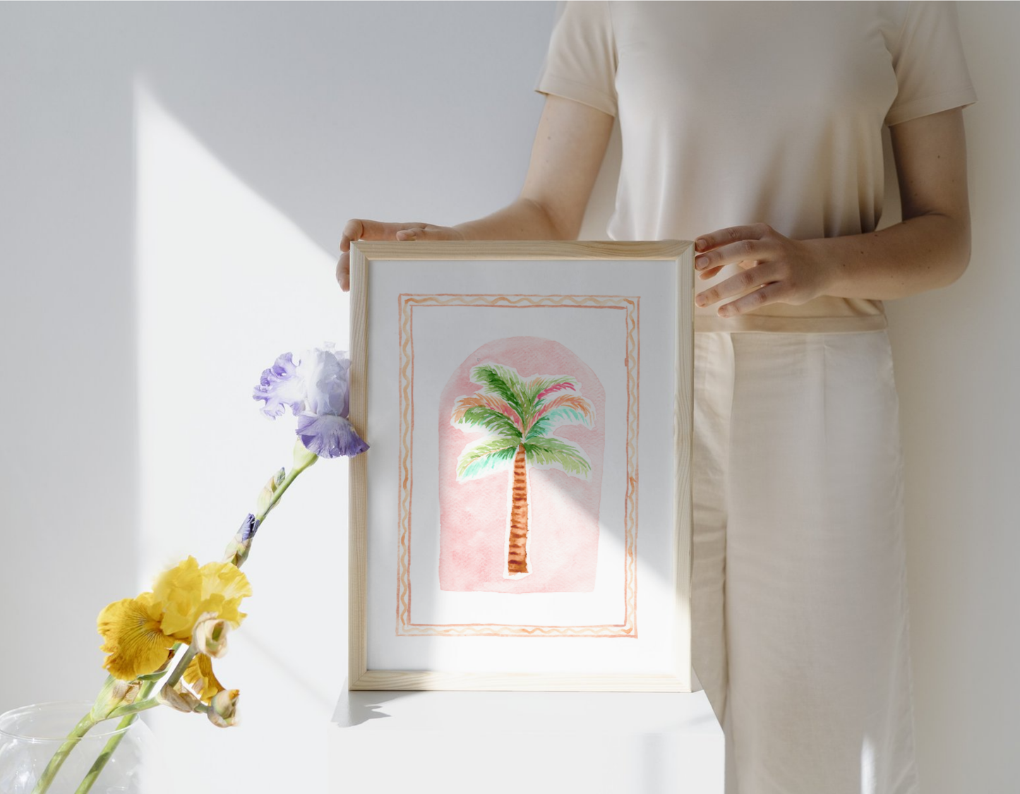 Dubai Palms -Watercolor Beach Vibes Set of 3