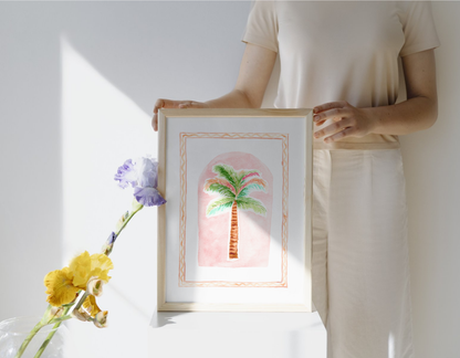 Dubai Palms -Watercolor Beach Vibes Set of 3