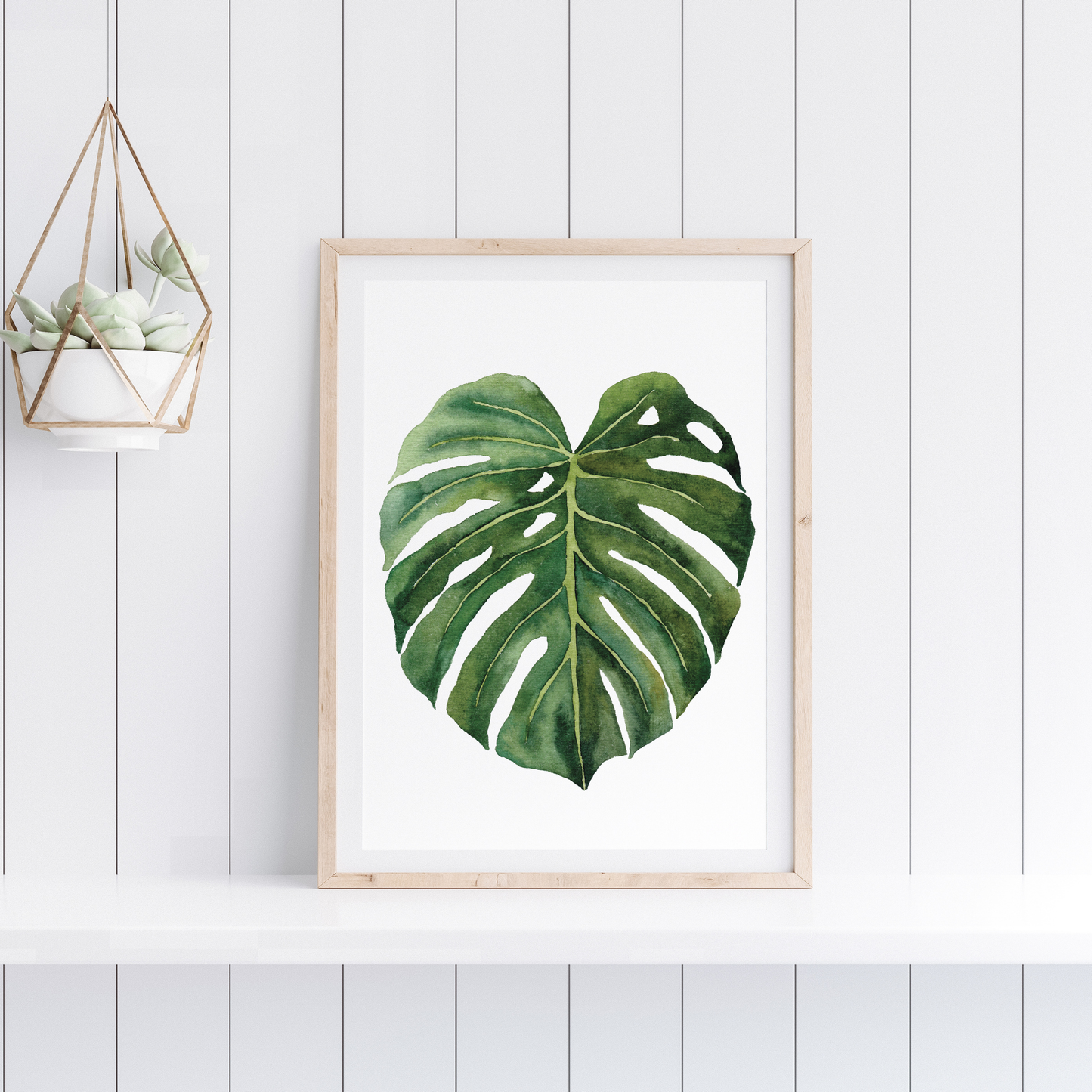 Digital Watercolor Monsteras Set of 5 designs – Printable Wall Art