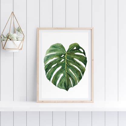Digital Watercolor Monsteras Set of 5 designs – Printable Wall Art