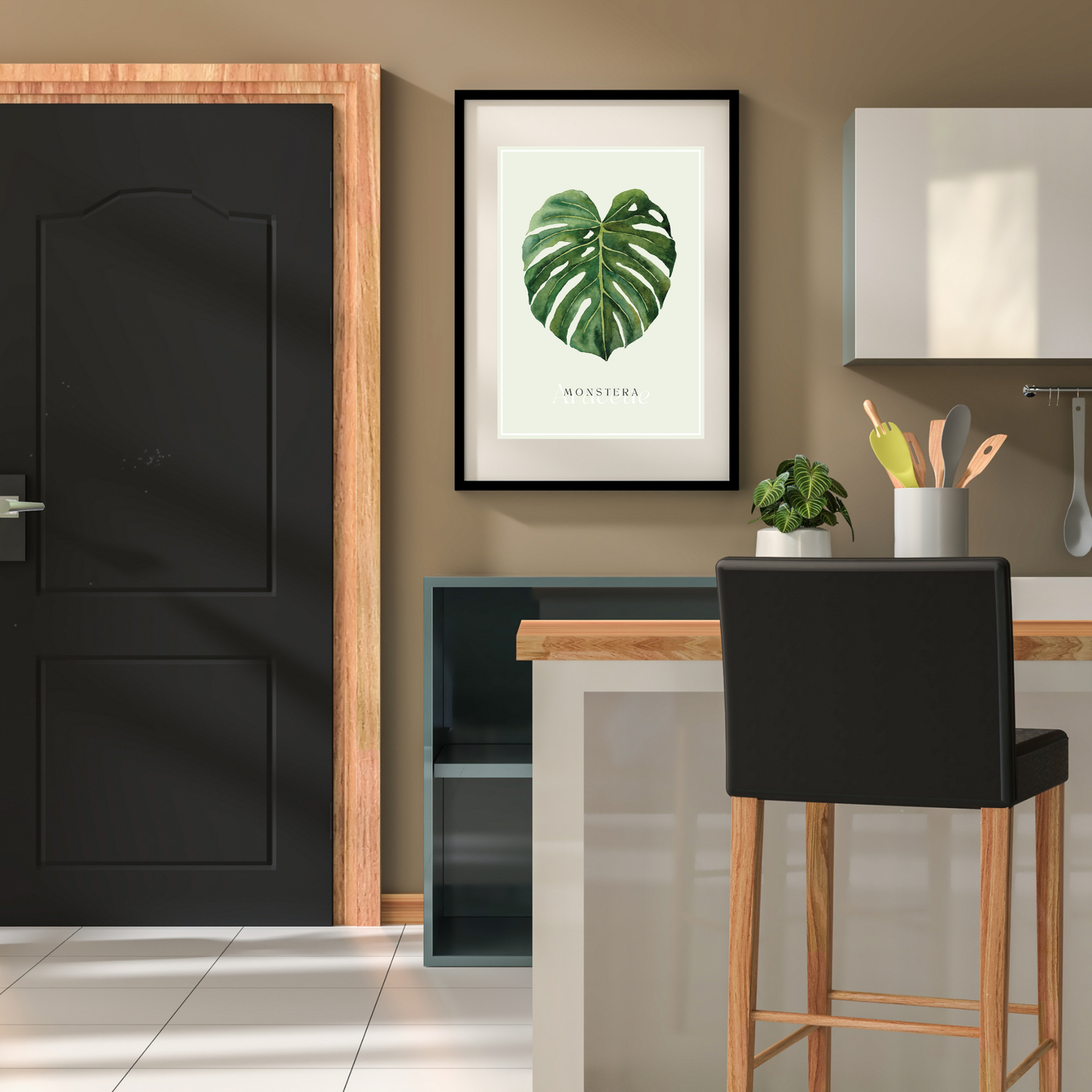 Digital Watercolor Monsteras Set of 5 designs – Printable Wall Art