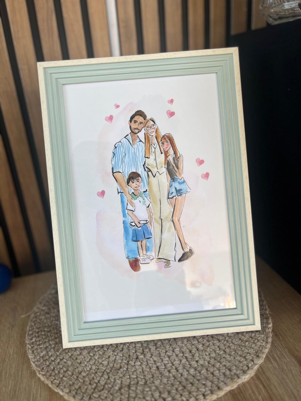 Personalized Mixed Media Sketch Portrait – Digital Illustration (Printable PDF)