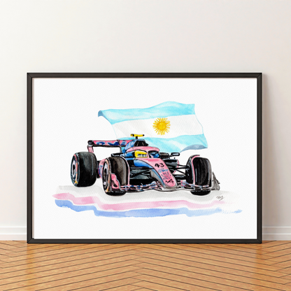 Colapinto 2025-2026 F1 Car – Printable Watercolor Art