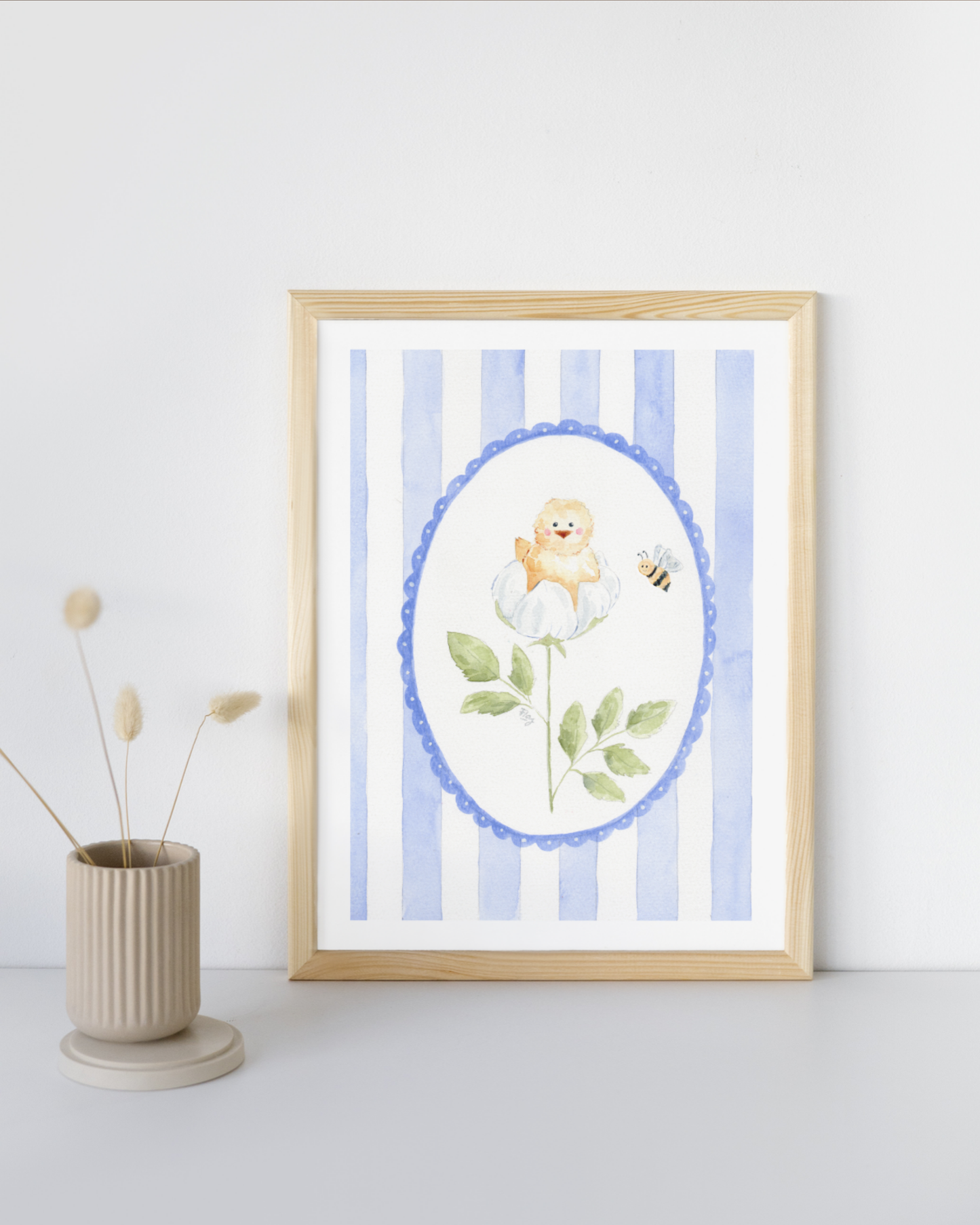 Nursery Room Duck & Chick -Printable Watercolor Art Instant Download | DIY Wall Art & Cards