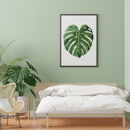 Digital Watercolor Monsteras Set of 5 designs – Printable Wall Art