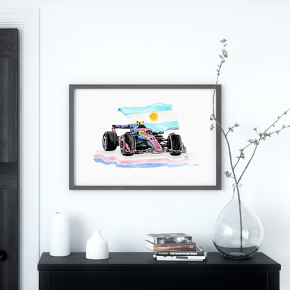 Colapinto 2025-2026 F1 Car – Printable Watercolor Art