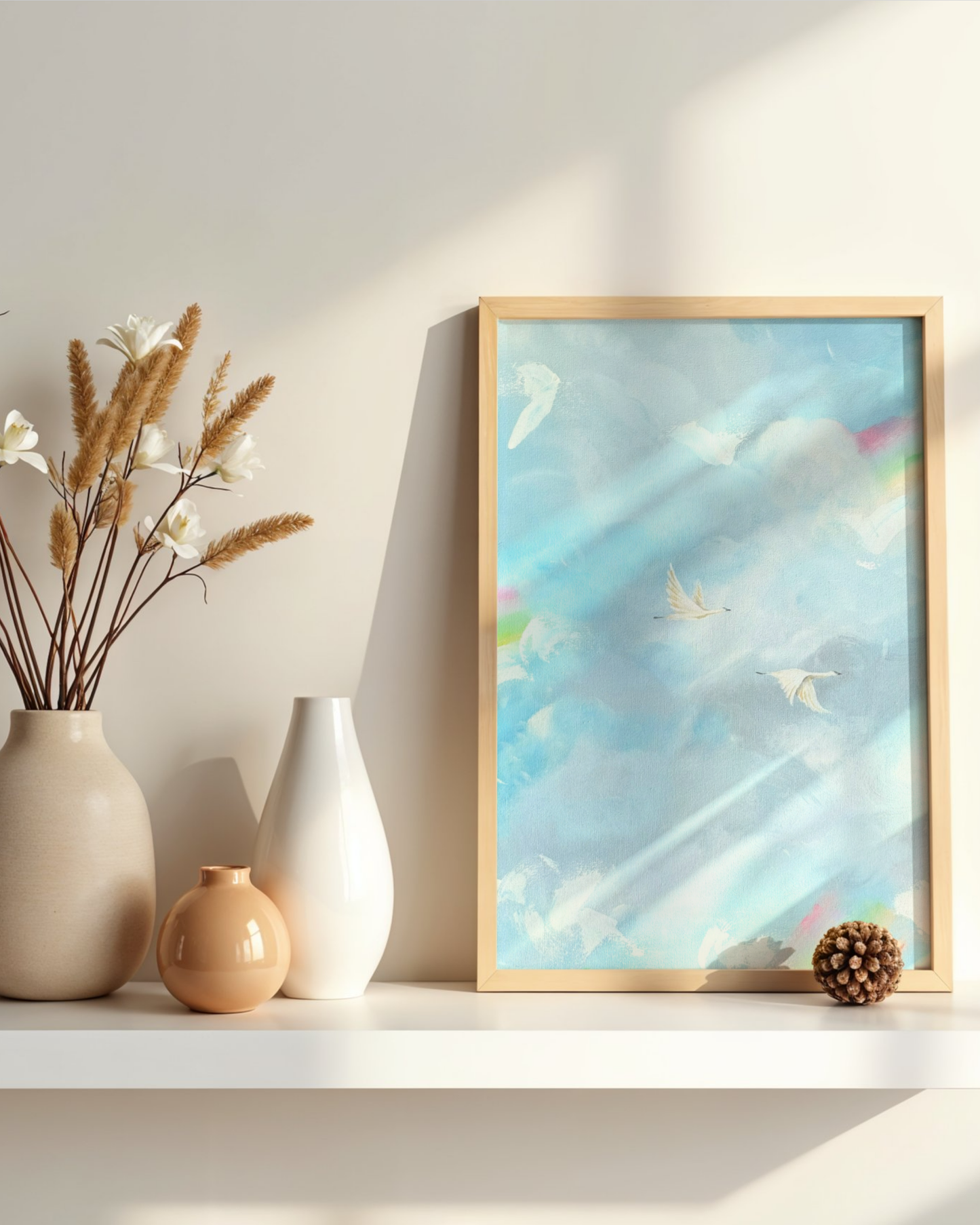 Flying Together Through Storms and Rainbows- Printable Watercolor Art