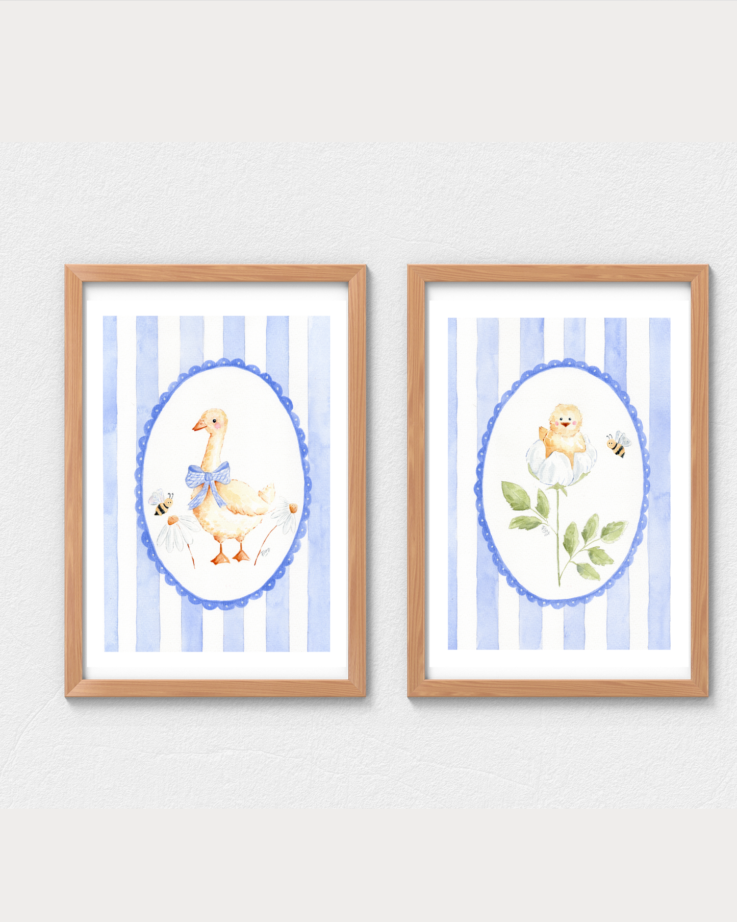 Nursery Room Duck & Chick -Printable Watercolor Art Instant Download | DIY Wall Art & Cards