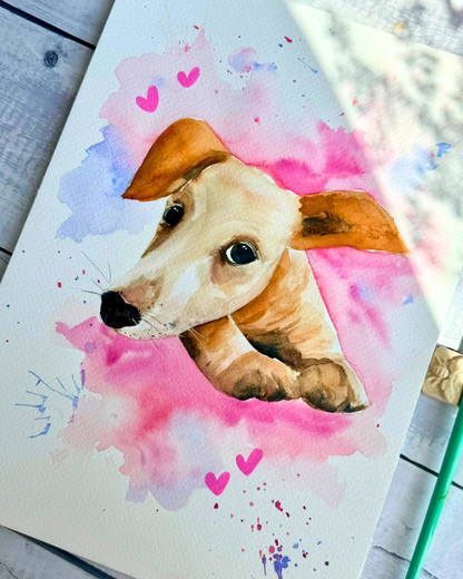 Personalized Watercolor Pet Portrait