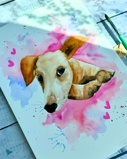 Personalized Watercolor Pet Portrait