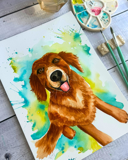 Personalized Watercolor Pet Portrait