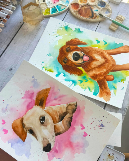 Personalized Watercolor Pet Portrait