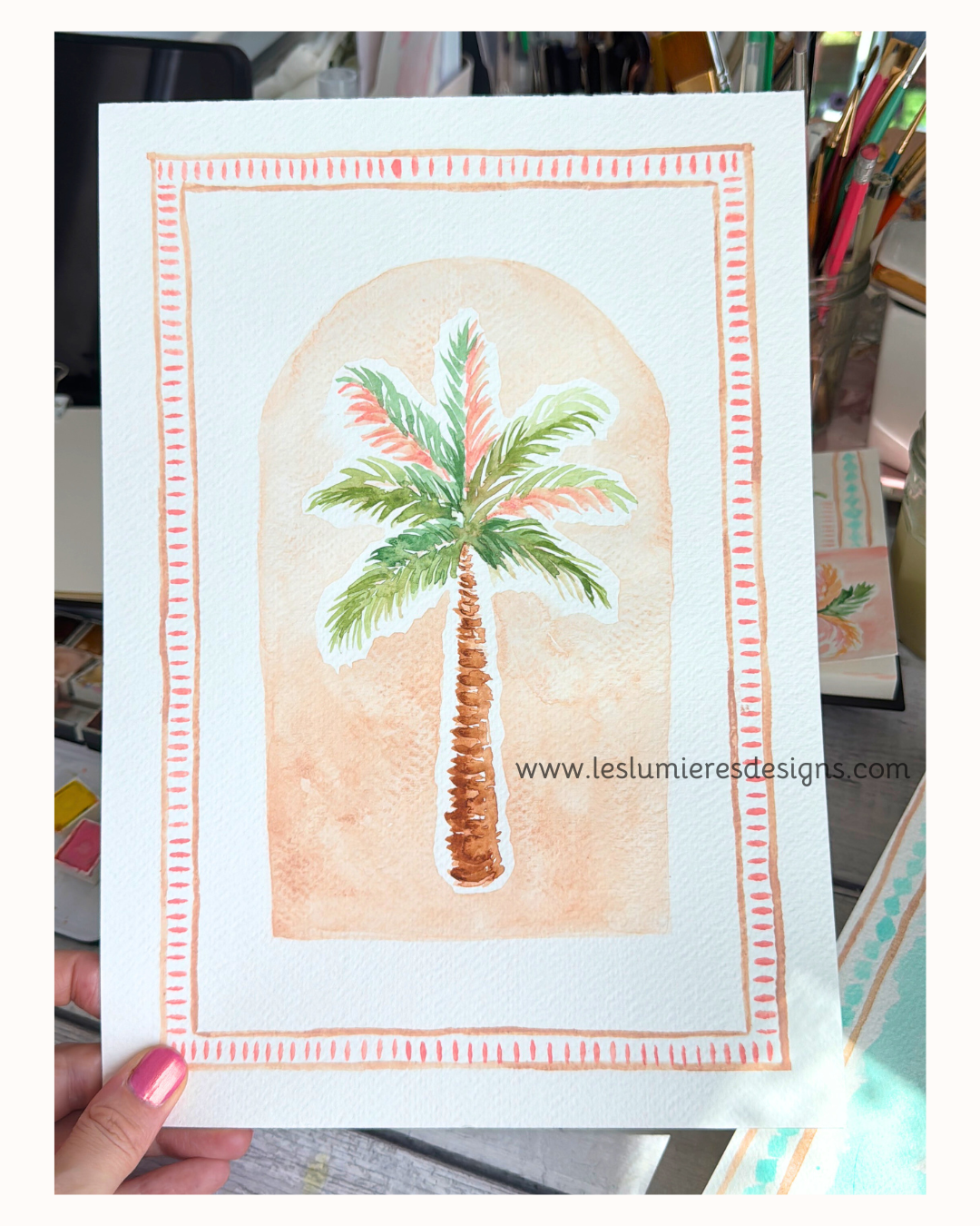 Dubai Palms -Watercolor Beach Vibes Set of 3