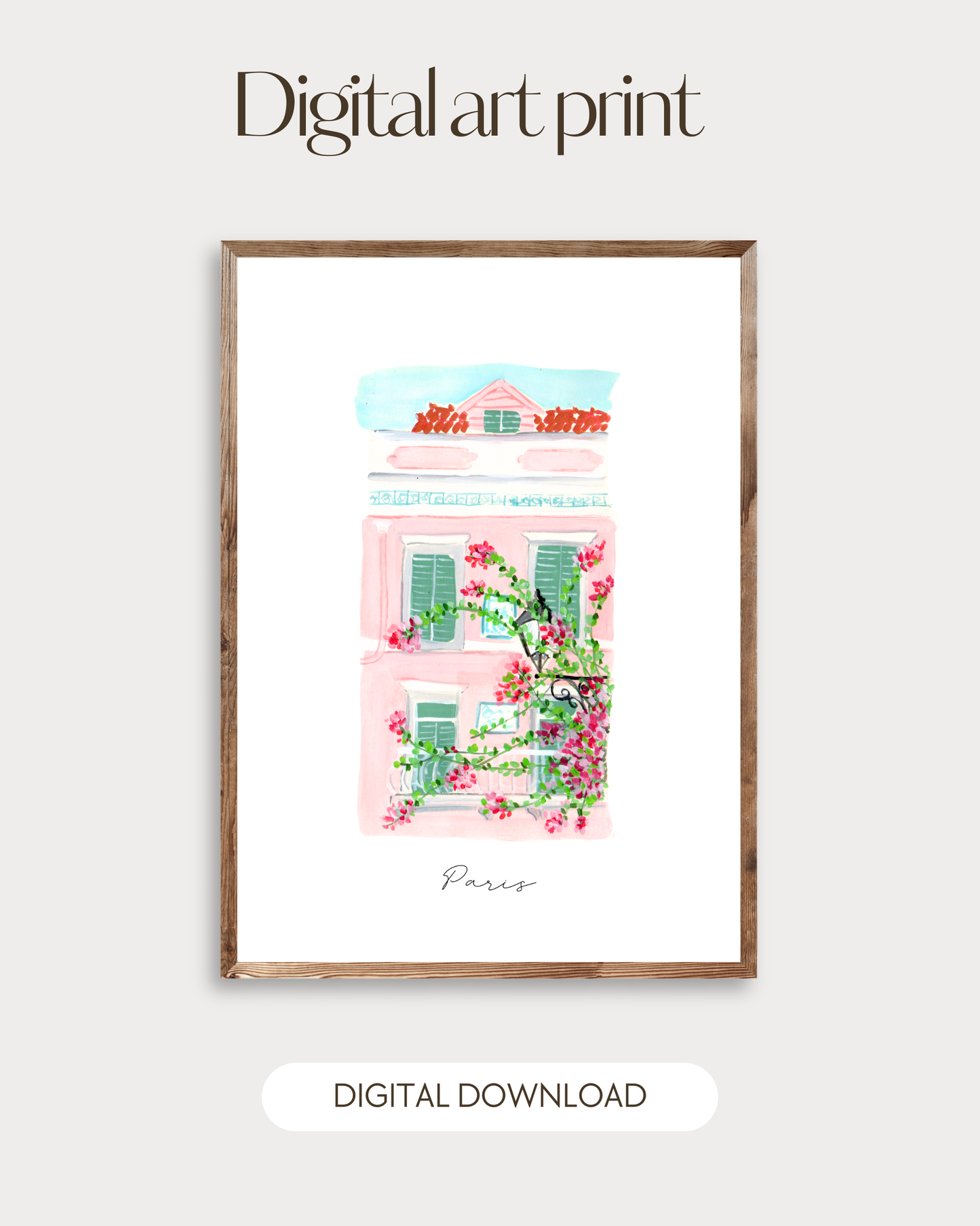 Printable Paris La vie est Belle- Set of 3 watercolor Instant Download & print