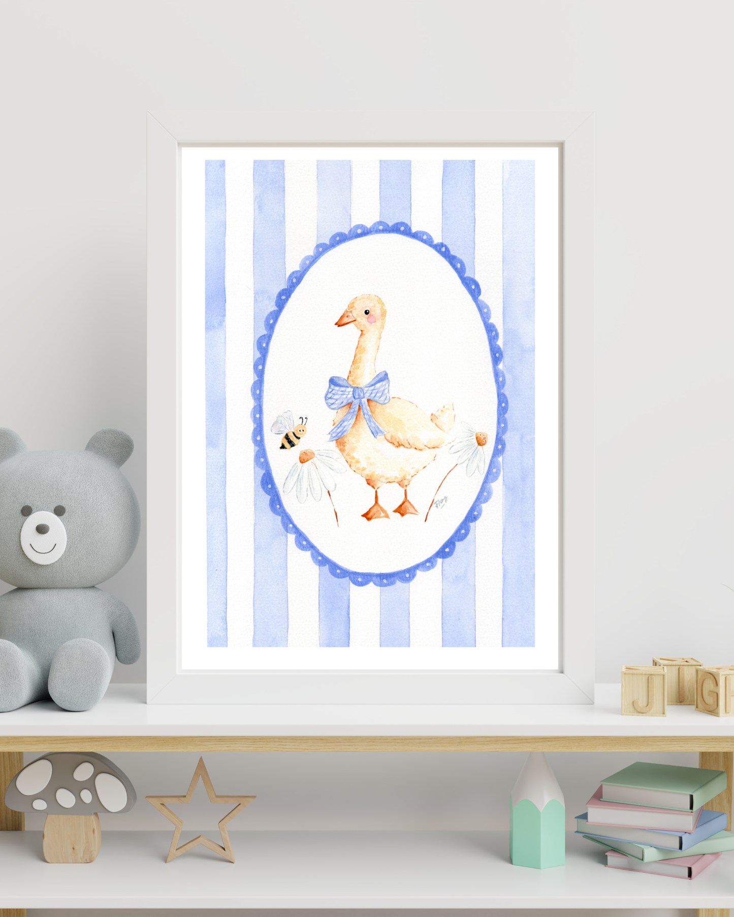 Nursery Room Duck & Chick -Printable Watercolor Art Instant Download | DIY Wall Art & Cards