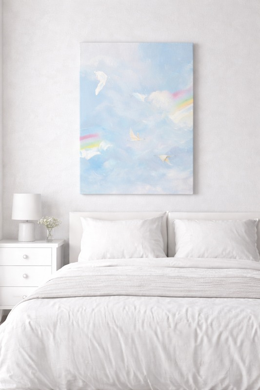 Flying Together Through Storms and Rainbows Original Art