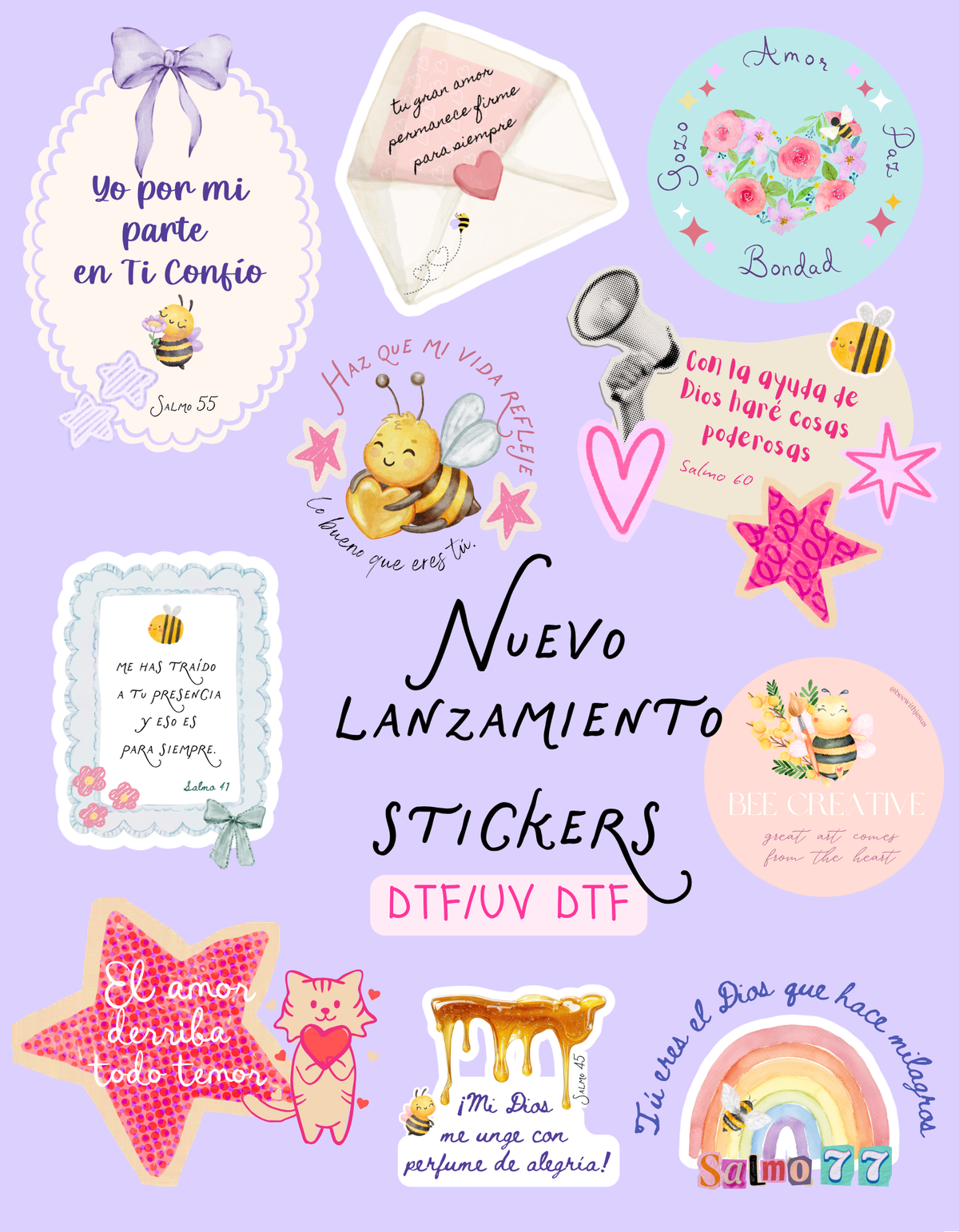 Fe & Miel- DTF Sticker Collection 10 diseños únicos para imprimir-Digitales