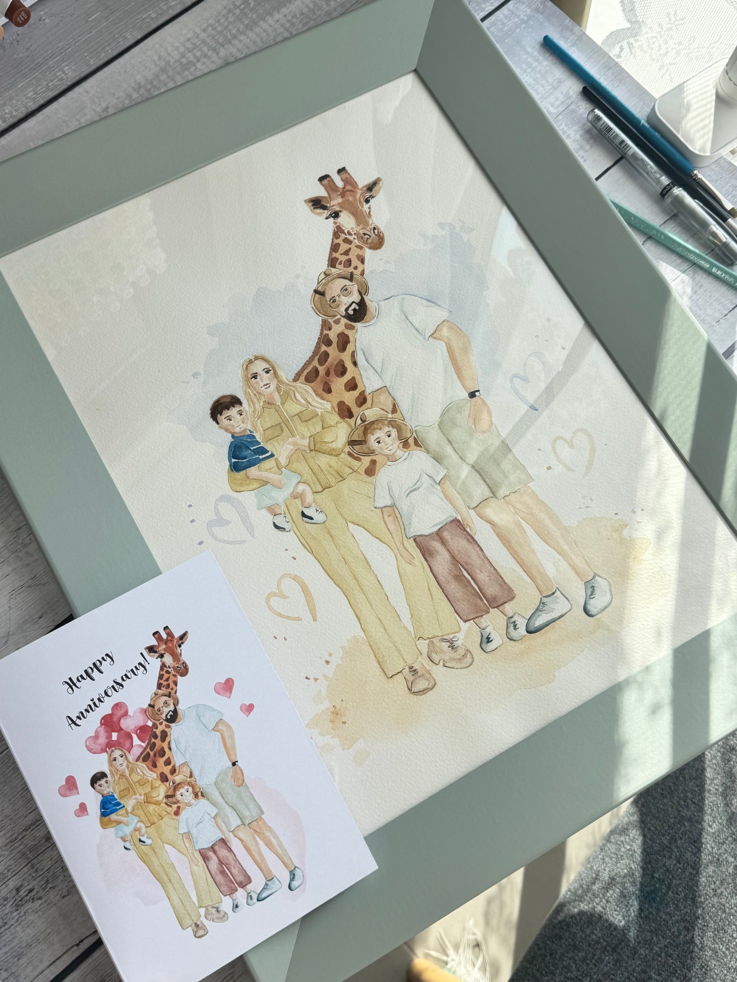 Family & Couple Watercolor Illustration Portraits