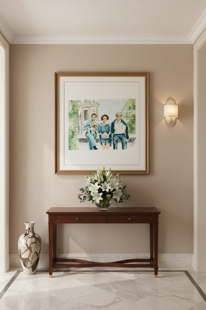Family & Couple Watercolor Illustration Portraits