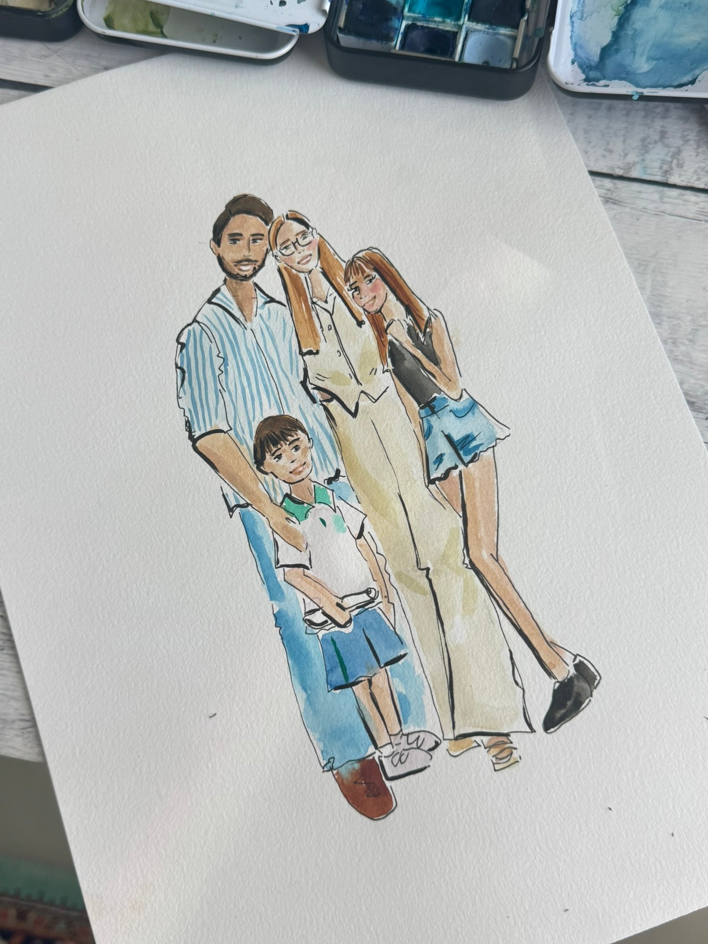 Personalized Watercolor Illustration Portraits
